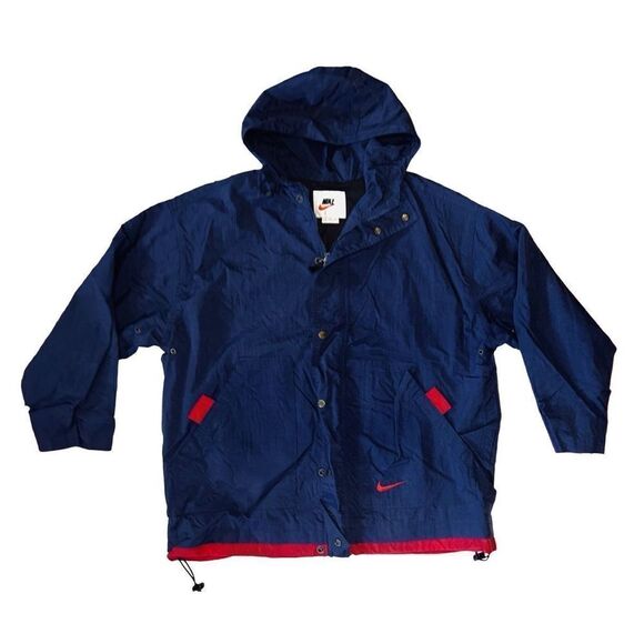 Vintage Nike Blue Hooded Windbreaker Jacket Size M